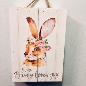 Wooden bunny wall hanging